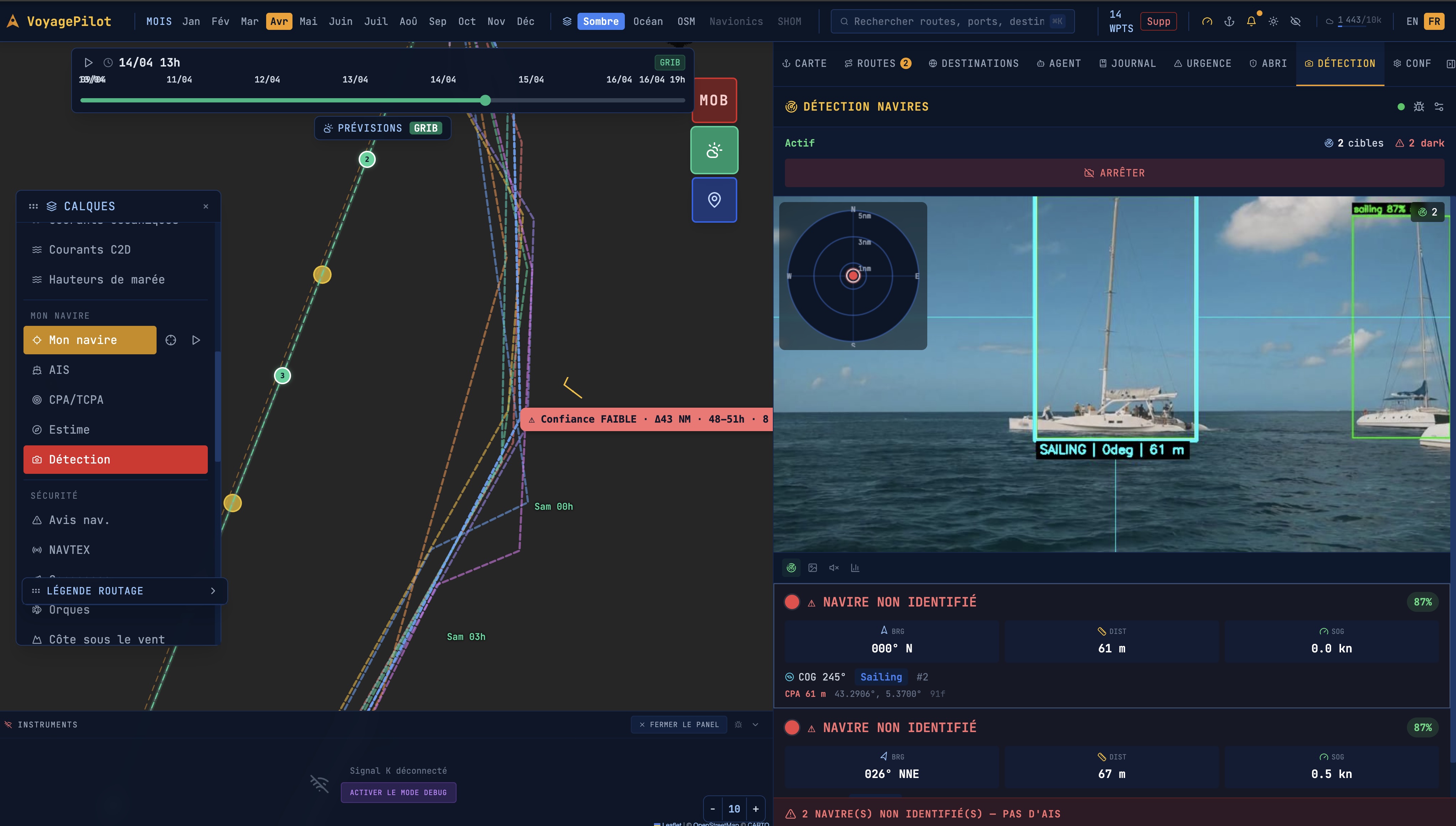 Détection de navires par caméra